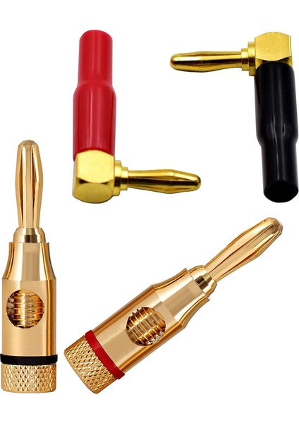 32PCS Muz Tapaları Açık Vida 24K Altın Kaplama Tapaları 24K Altın Kaplama Vida Tipi Saf Bakır Sağ Açılı Banana Tapaları (Yurt Dışından) fiyatları