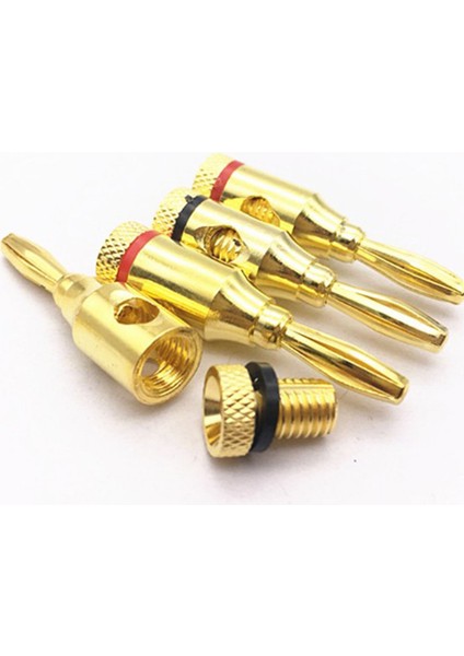 32PCS Muz Tapaları Açık Vida 24K Altın Kaplama Tapaları 24K Altın Kaplama Vida Tipi Saf Bakır Sağ Açılı Banana Tapaları (Yurt Dışından) indirimleri