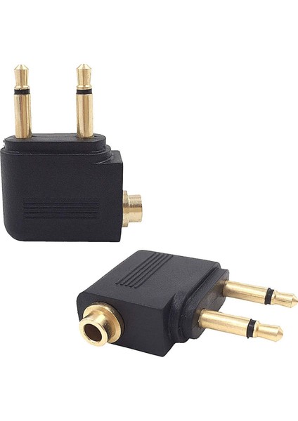 5pcs 3 5mm Fiş Adaptör Jakı Sesli Dönüştürücü Adaptör Adaptörü Havayolu Uçak Seyahat Kulaklık (Yurt Dışından)