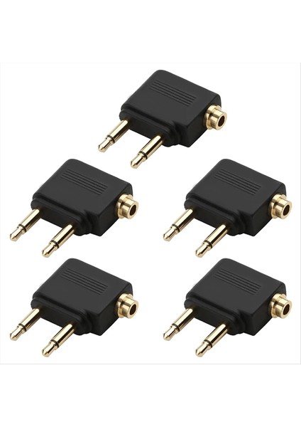 5pcs 3 5mm Fiş Adaptör Jakı Sesli Dönüştürücü Adaptör Adaptörü Havayolu Uçak Seyahat Kulaklık (Yurt Dışından) fiyatları