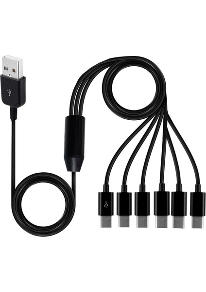 6 Arada USB Tip C Splitter Cable C Veri Iletim Şarj Kablosu Telefon Tablet 1 5m (Yurt Dışından)