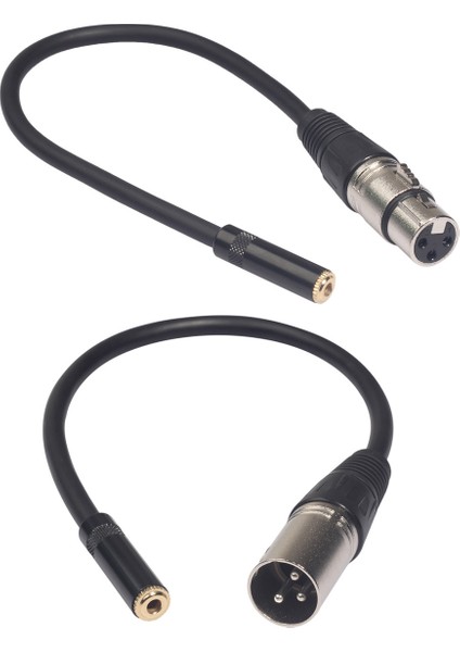 2 Pcs 0 3m Tel 3 Pin Xlr Stereo Ses Adaptör Mikrofon Adaptör Kablosu 1 Adet Dişi - 3 5mm Trs 1/8 Inç Dişi ve 1 Adet Erkek Ila 3 5mm Dişi (Yurt Dışından)
