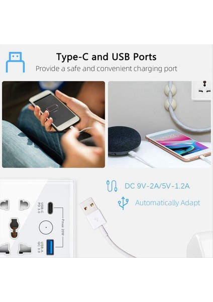 Toyak+Usb Hızlı Şarj Uzak Time Socket Wifi Wifi Smart British Standard 86 Tip Soket A (Yurt Dışından) indirimleri