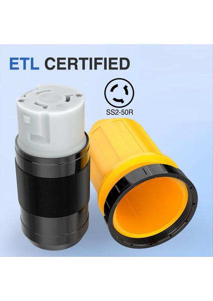 50AMP Rv Güç Kablosu Twist Kilit Fişi Bagaj Kilitleme Kapağı 125/250V Dişi Kilitleme Kıyısı Değiştirme Girişi (Yurt Dışından) modelleri