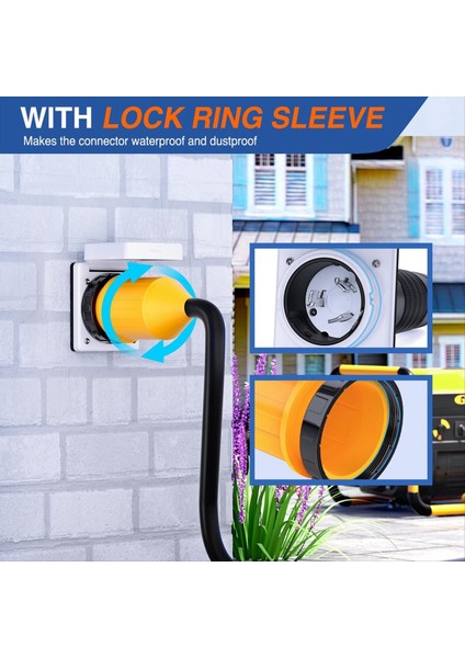 50AMP Rv Güç Kablosu Twist Kilit Fişi Bagaj Kilitleme Kapağı 125/250V Dişi Kilitleme Kıyısı Değiştirme Girişi (Yurt Dışından) fırsatları