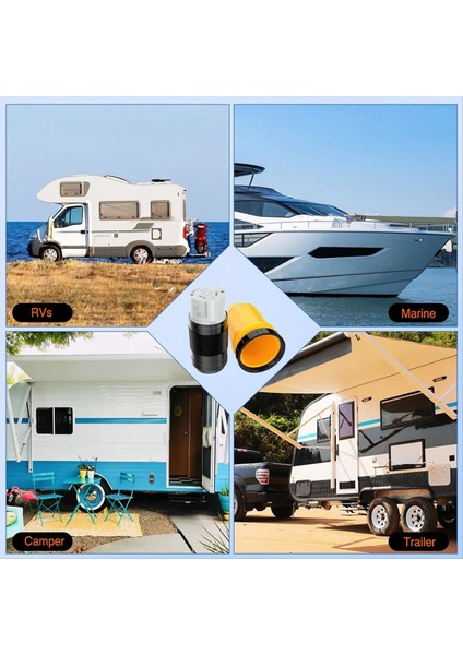 50AMP Rv Güç Kablosu Twist Kilit Fişi Bagaj Kilitleme Kapağı 125/250V Dişi Kilitleme Kıyısı Değiştirme Girişi (Yurt Dışından) indirimleri