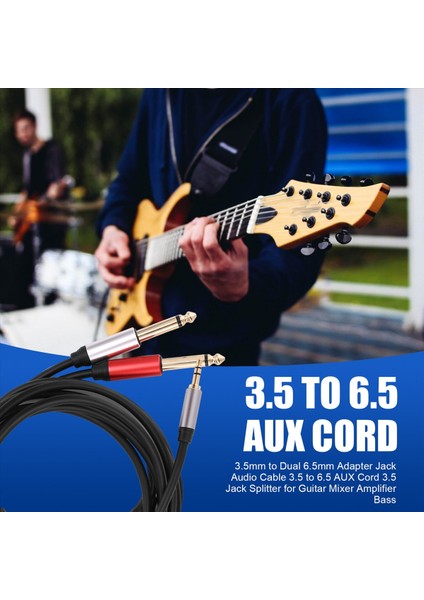 3 5 mm - Çift 6 5 mm Adaptör Jakı Ses Kablosu 3 5 Ila 6 5 Aux Kordon 3 5 Gitar Mikser Amplifikatör Bas Için Jack Splitter (Yurt Dışından) fırsatları