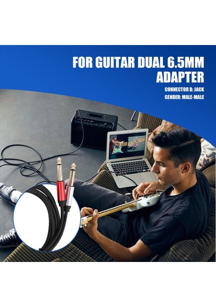 3 5 mm - Çift 6 5 mm Adaptör Jakı Ses Kablosu 3 5 Ila 6 5 Aux Kordon 3 5 Gitar Mikser Amplifikatör Bas Için Jack Splitter (Yurt Dışından) indirimleri