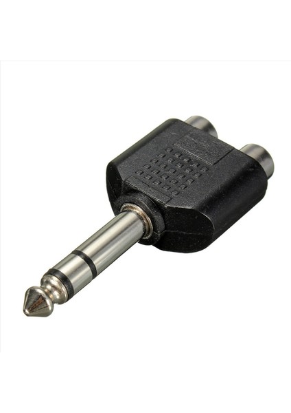 6pcs 6 35MM 1/4 Inç Erkek Stereo Ila 2 Çift Rca Dişi Y Splitter Ses Adaptör Dönüştürücü (Yurt Dışından) fiyatları