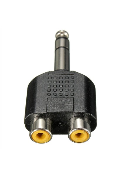 6pcs 6 35MM 1/4 Inç Erkek Stereo Ila 2 Çift Rca Dişi Y Splitter Ses Adaptör Dönüştürücü (Yurt Dışından) modelleri