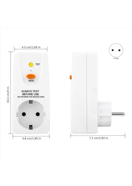 2x 16A Gfcı Sızıntı Koruma Fişi Rcd Soket Devre Kesici Kesme Anahtarı Güvenlik Kişisel Koruma Fişi Ab Fişi (Yurt Dışından) modelleri