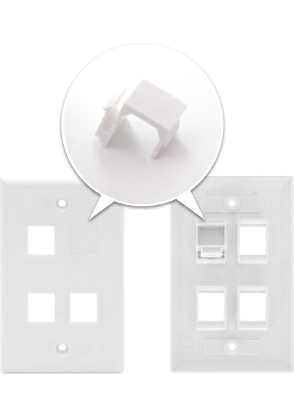Keystone Duvar Plakası ve Yama Paneli Için 30 Paketli Boş Keystone Jack Ekleri - Beyaz (Yurt Dışından) modelleri