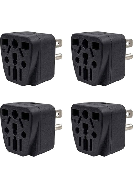 4x Abd Seyahat Fiş Adaptörü Ab/uk/au/ın/cn/jp/asıa/italya/brezilya - Abd&#39 Ye (Tip B) 3 Prong Abd Fişi Şarj Converter Siyah (Yurt Dışından)