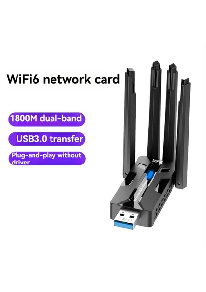 1800MBPS Wifi6 Kart Adaptörü Usb3 0 AX1800 Kablosuz Lan Alıcısı 2 4ghz 5ghz Dual Band 4 x Antenli (Yurt Dışından) fırsatları
