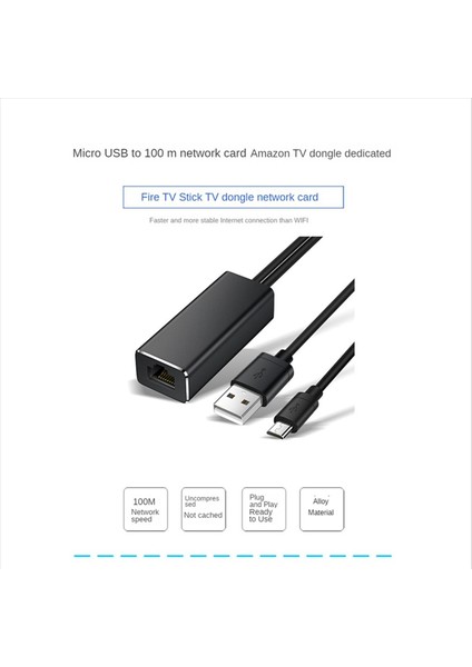 Fire Tv Stick Için 3x Mikro USB Ethernet Adaptörü 10/100MBPS Google Chromecast Için RJ45 USB Ağ Kartına USB (Yurt Dışından) modelleri