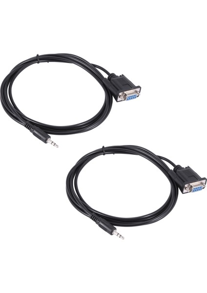 2x Db9 9 Pin VGA Dişi Kablosu Db 9 Dişi Ila Trs 3 5mm (1/8in) Trs Stereo Erkek Seri Veri Kablosu-6 Ayak (Yurt Dışından)
