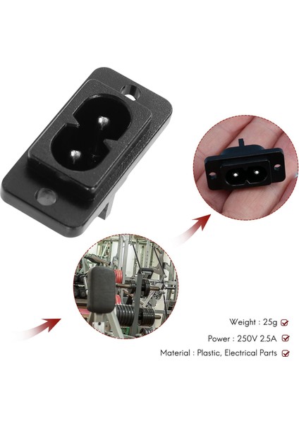 Siyah 2 Pin IEC320 C8 Vida Montajı Giriş Fiş Soketi Ac 250V 2 5A 6 Pcs (Yurt Dışından) indirimleri