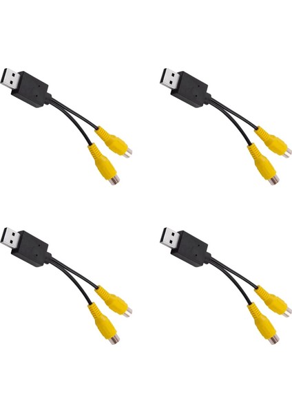 4x Araba Video Çıkış Kutusu USB Bağlantı Noktası Cvbs Adaptörü Android Multimedya Oynatıcı Için Taşınabilir Rca Video Çıkış Kablosu (Yurt Dışından)