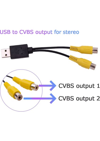 4x Araba Video Çıkış Kutusu USB Bağlantı Noktası Cvbs Adaptörü Android Multimedya Oynatıcı Için Taşınabilir Rca Video Çıkış Kablosu (Yurt Dışından) modelleri