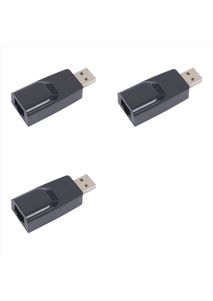 3x USB RJ45 Lan Ethernet Adaptörü 100 Mbps Usb2 0 Ağ Kartı Pc Dizüstü Masaüstü Dvb Set Üstü Kutusu Sürücüsüz Siyah (Yurt Dışından)