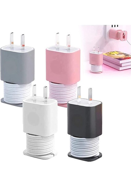 2&#39 De 1 Kordon Organizatör ve Silikon Şarj Cihazı Koruyucusu 20W/18W Veri Kablosu Sarıcı Kırpma Koruma Koruma Kablosu Depolama 4 Pcs (Yurt Dışından) modelleri