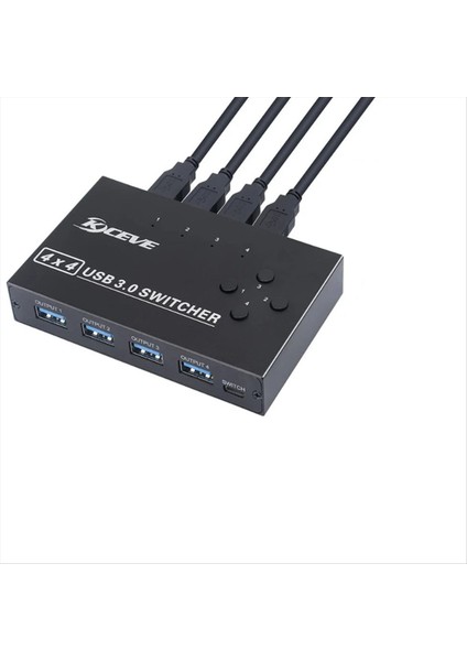 Kceve USB 3 0 Anahtar Km Anahtarı Seçici 4 Bilgisayar Dizüstü Bilgisayar Düzeneği Masaüstü Deptoplar Hub Splitter Kvm MacBook Pro Klavye Fare (Yurt Dışından)