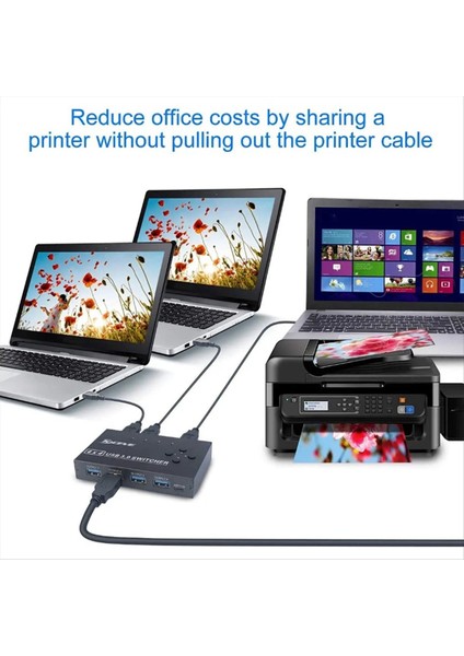 Kceve USB 3 0 Anahtar Km Anahtarı Seçici 4 Bilgisayar Dizüstü Bilgisayar Düzeneği Masaüstü Deptoplar Hub Splitter Kvm MacBook Pro Klavye Fare (Yurt Dışından) modelleri