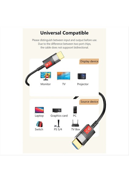 8k Hdmı-Uyumlu 2 1 Fiber Optik Kablo 8k 60Hz 4K 120Hz Ultra Yüksek Hızlı 48GBPS Hdr Earc Hdcp Optik Fiber Kablolar 10M (Yurt Dışından) fiyatları