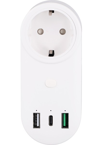 Akıllı Soket Wifi Fiş 16A 2 Delikli Usb+Tip-C Çıkışları 65W Uzaktan Kumanda Uyumlu Alexa Ab Fişi (Yurt Dışından)