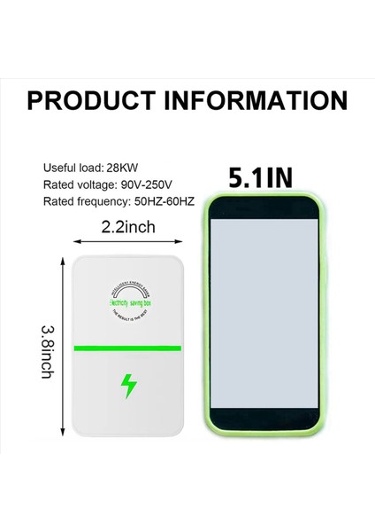 2x Plastik 28000W Elektrik Tasarruf Kutusu 90V-250V Taşınabilir Elektrik Güç Koruyucu Kutu Aygıtımızla Fişi (Yurt Dışından) fırsatları