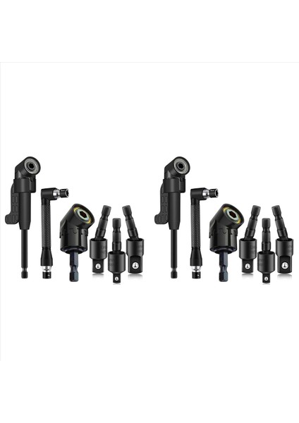 12 Adet Dik Açılı Matkap Ataşman Seti 105° Açılı Matkap Adaptörü ve Darbeli Sınıf Soket Adaptörü ile (Yurt Dışından)