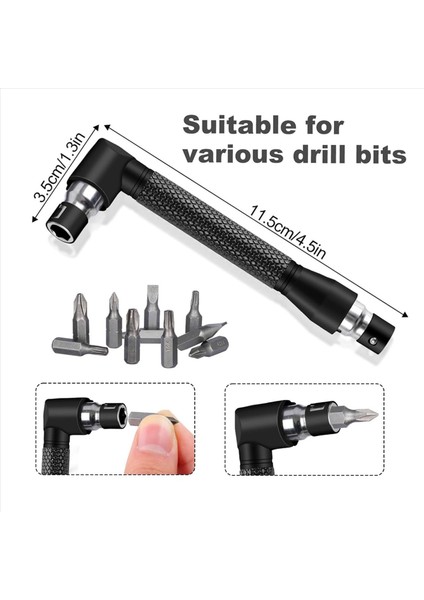 12 Adet Dik Açılı Matkap Ataşman Seti 105° Açılı Matkap Adaptörü ve Darbeli Sınıf Soket Adaptörü ile (Yurt Dışından) fırsatları