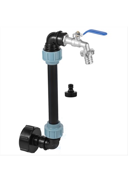 Ibc Tankı Gooseneck Adaptör Seti Pirinç Musluklu 1000L Yağmur Suyu Tankı Yağmur Ibc Konteyneri Için 3/4 Inç Çıkış Musluğu (Yurt Dışından)