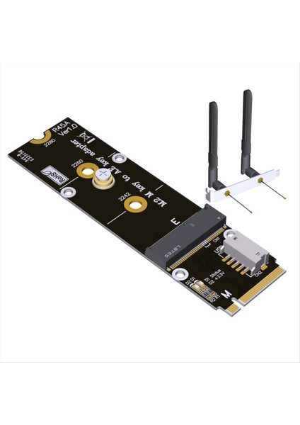 M.2 Nvme 2280 2260-WIFI/BLUETOOTH A/e Anahtar Nıc Ağ Kartı 2230 M-Key&#39;den AX210 Adaptör Kartı Için A/e Tuş Adaptörüne (Yurt Dışından)