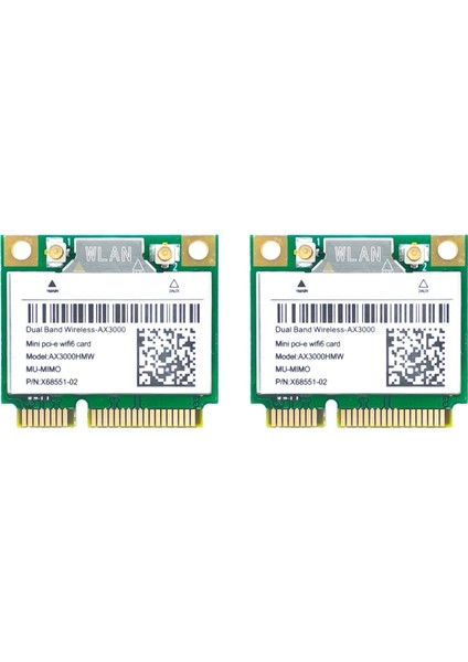 2x AX200 AX3000HMW Ağ Kartı Mini Pcı-E Wifi 6 Kablosuz Adaptör 2 4g/5g Bluetooth 5 1 Wifi Kartı 802 11AX WIN10 Için (Yurt Dışından)