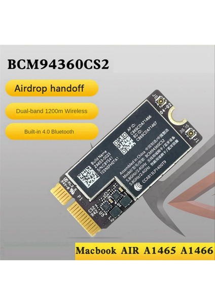 2x BCM94360CS2 Çift Bant Wifi Kartı + Ngff M 2 Anahtar A/e Adaptör Kartı Bt 4 0 802 11AC Kart 11 Inç A1465 13 Inç A1466 (Yurt Dışından) fırsatları
