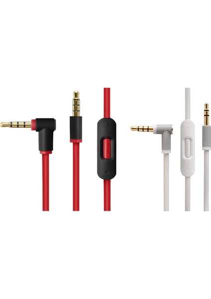 Beats Studio Executive Mixer Solo Hd Kablosuz ve Pro Kulaklıklar Için 2x Uzaktan Talk Ses Kablosu (Beyaz ve Siyah+Kırmızı) (Yurt Dışından)