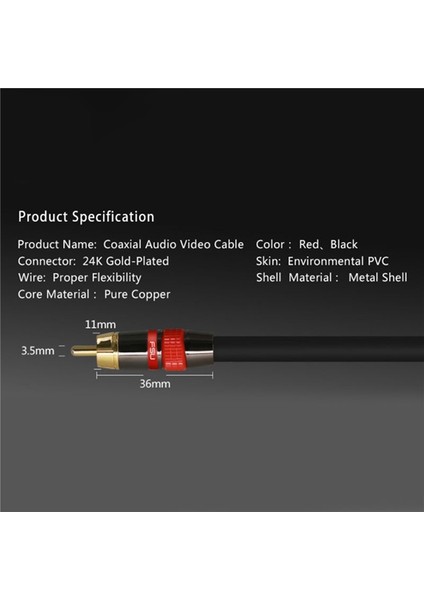 4x Fsu Dijital Audio Rca Kablo Premium Stereo Rca - Rca Koaksiyel Spdıf Kablo Erkek Hoparlör Hıfı Subwoofer Kablosu Av 0 5m (Yurt Dışından) fiyatları