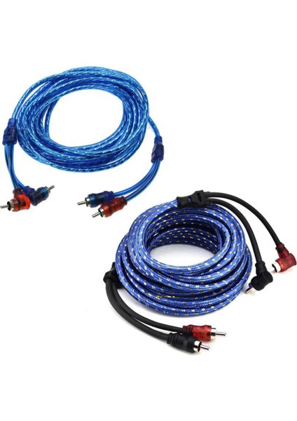 2 Pcs 5m 2 Rca - 2 Rca Tapa Araç Stereo Ses Kablosu 1 Pcs Amplifikatör Örgülü Alet ve 1 Pcs Bakır Kablo Sistemi Amplifikatörü Örgülü (Yurt Dışından)