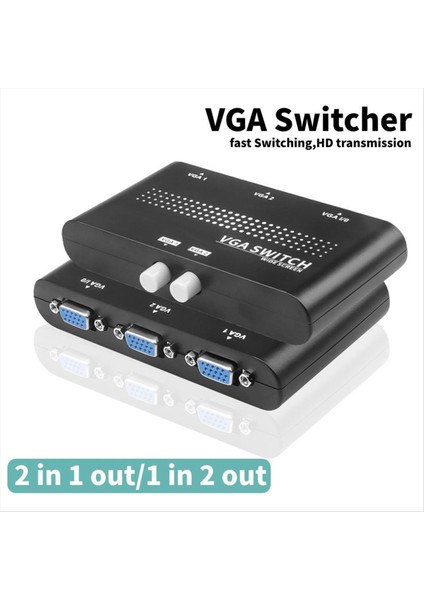 2&#39 Den 1 Out VGA Anahtarlayıcı Ayrıcı Anahtarı Video Dönüştürücü Adaptör Hd Projektör Ekran Pc Tv Dizüstü Bilgisayar Için Video Ekran (Yurt Dışından) fiyatları