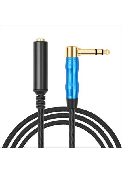 Sağ Açı 6 35MM Trs Stereo Erkek - Kadın Ses Kablosu Amplifikatörler Için Gitar Uzatma Kablosu Kablosu Kulaklık 30CM (Yurt Dışından)