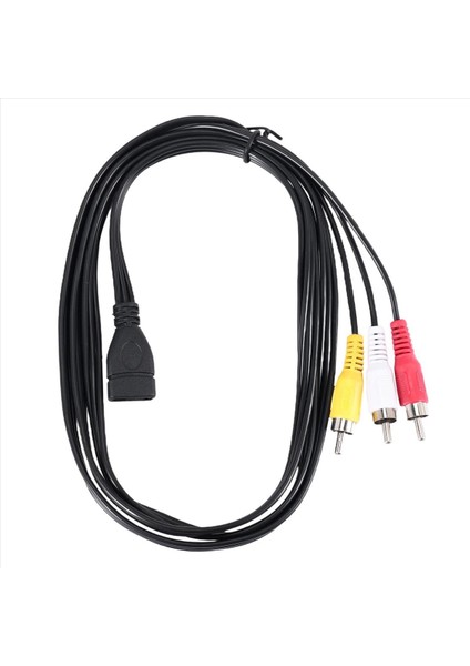 1 5m USB Bir Dişi - 3 Rca Fono Av Kablosu Kurşun Pc Tv Aux Audio Video Adaptörü (Yurt Dışından)
