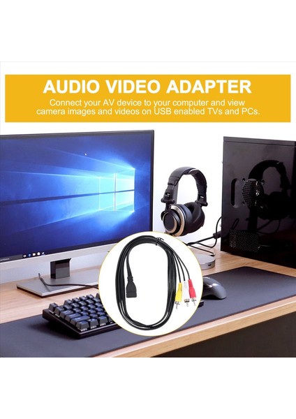 1 5m USB Bir Dişi - 3 Rca Fono Av Kablosu Kurşun Pc Tv Aux Audio Video Adaptörü (Yurt Dışından) fırsatları
