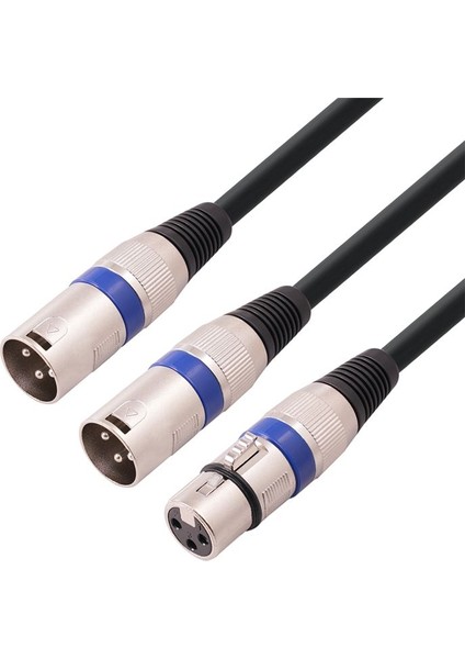 3 Pin Xlr Dişi Ila Çift Xlr Erkek Y Ayırıcı Kablosu Xlr Ayırıcı Kablosu Mikrofon Ayırıcı Kablosu Ses Adaptörü 50CM B (Yurt Dışından)