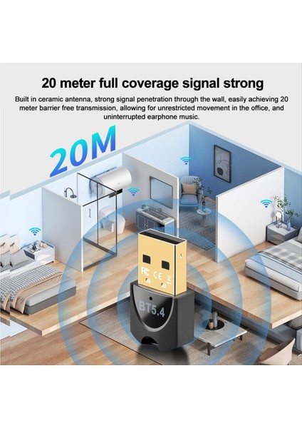 Bluetooth Adaptörü USB Bluetooth 5.4 Dongle Müzik Ses Alıcısı Pc Kablosuz Fare Klavye Için Bluetooth Verici (Yurt Dışından) fırsatları