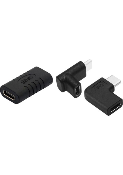 USB C Adaptörü Kadından Dişi Tip C Adaptörü ve 90 Derece USB C Tip C Adaptörü Sağ ve Sol Yukarı ve Aşağı Doğru (Yurt Dışından)