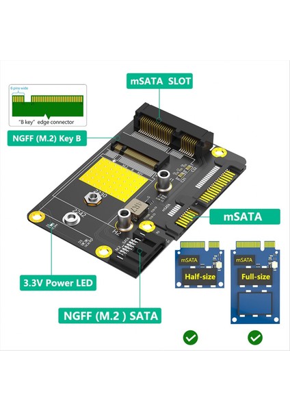 2 Inç 1 Msata/m 2 Ngff SSD - Dual Sata3 Adaptörü M 2/msata - Sata Adaptörü M 2 Ngff Msata SSD - Sata3 0 2 5inch Adaptör (Yurt Dışından) modelleri