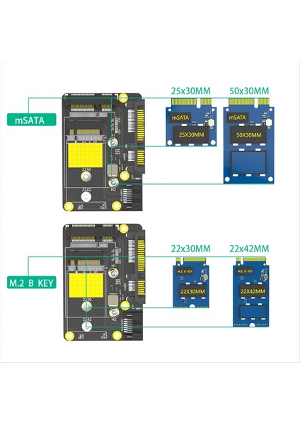 2 Inç 1 Msata/m 2 Ngff SSD - Dual Sata3 Adaptörü M 2/msata - Sata Adaptörü M 2 Ngff Msata SSD - Sata3 0 2 5inch Adaptör (Yurt Dışından) fırsatları