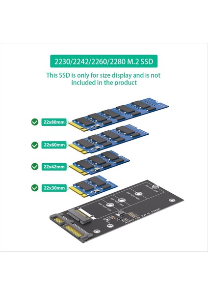 M 2 Ngff - Sata Adaptör Kartı B Anahtarı/b&amp M Anahtar SSD Ngff M 2 2280 2260 2242 2230 SSD (M 2 Nvme Için Değil) (Yurt Dışından) indirimleri