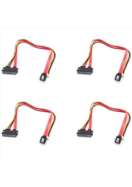 4x Sabit Sürücü Veri Güç Kaynağı Entegre Kablo Küçük 4pin Dişi ve Sata 3 0 Erkek Ila Sata 22PIN (7+15PIN) Güç Kablosu (Yurt Dışından)